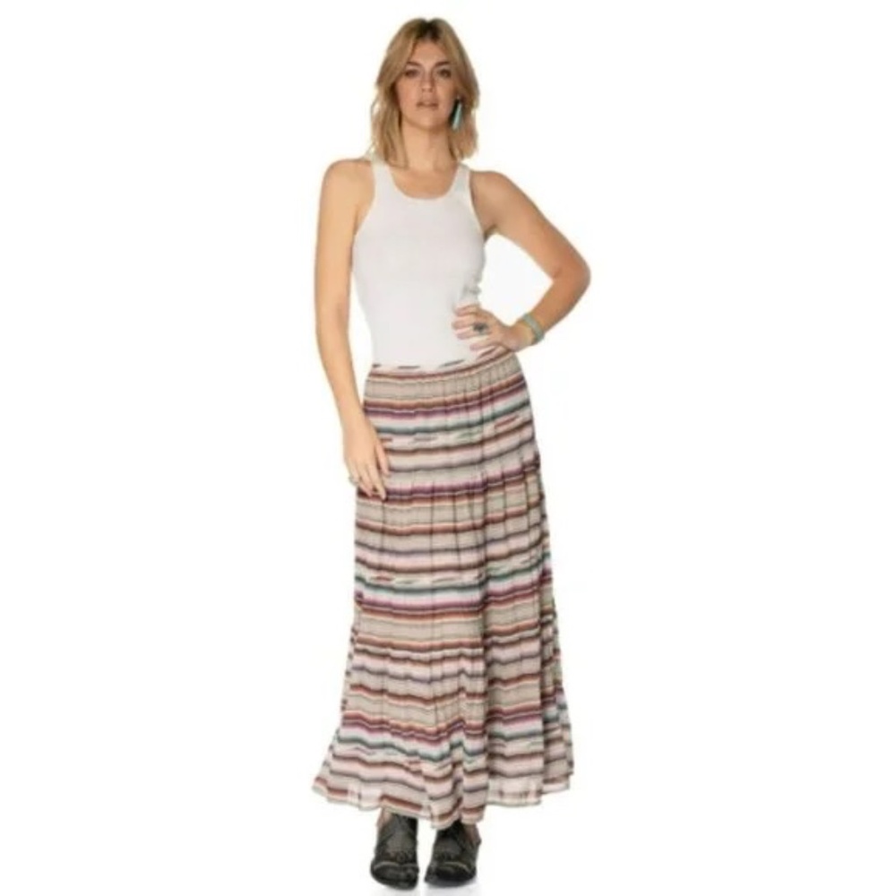 NWT Double D Ranch Serape Striped Maxi Skirt